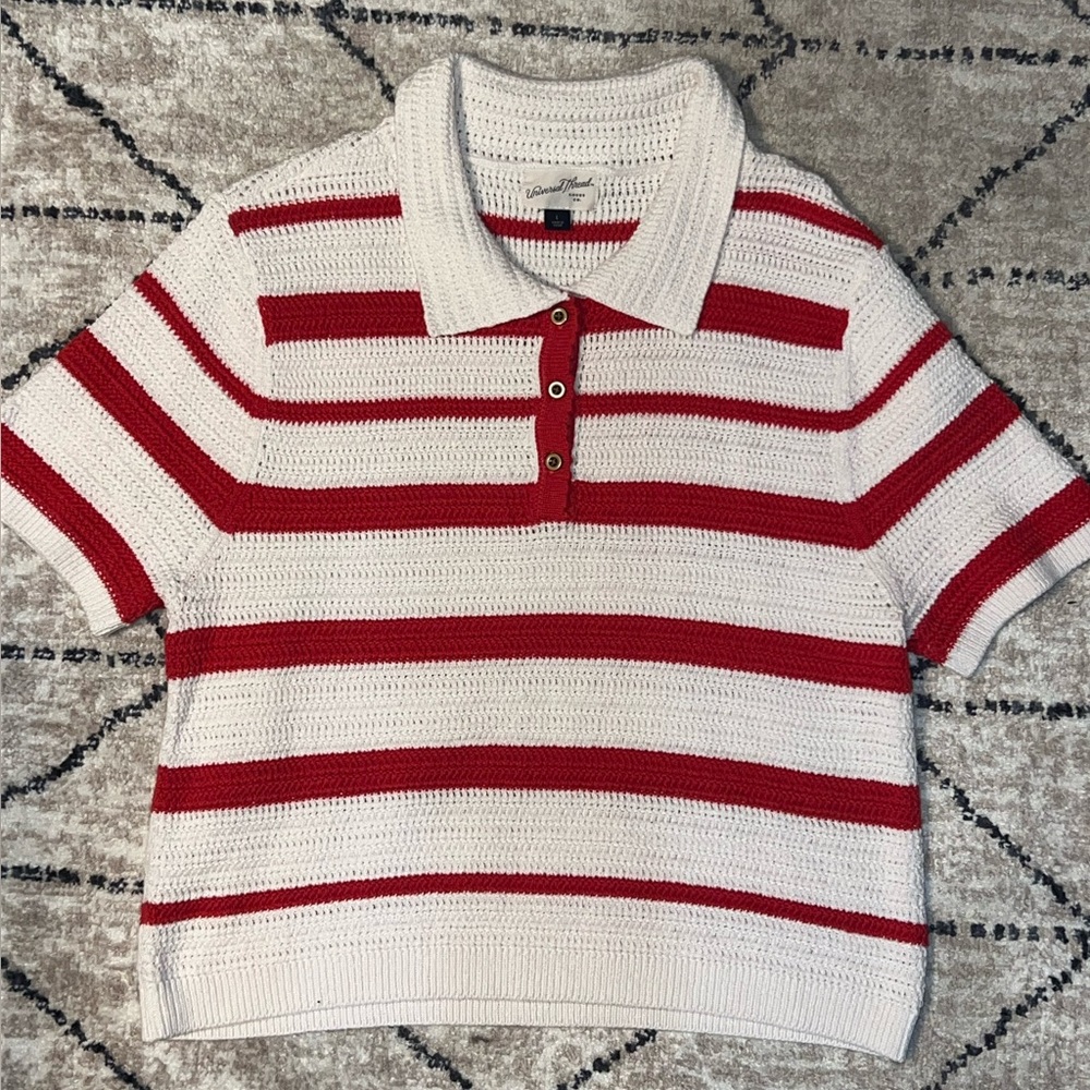 Universal threads Striped Knit Polo Shirt
